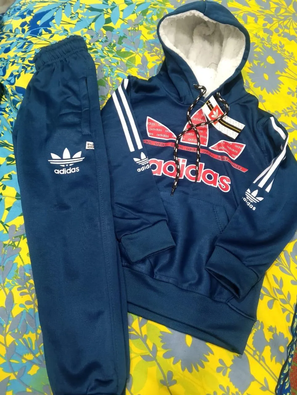 2 Pcs Boy's Fleece Printed Hoodie Tracksuit