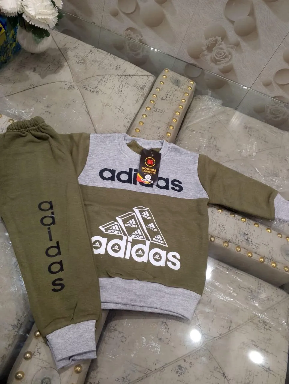 2 Pcs Boy's Fleece Printed Tracksuit