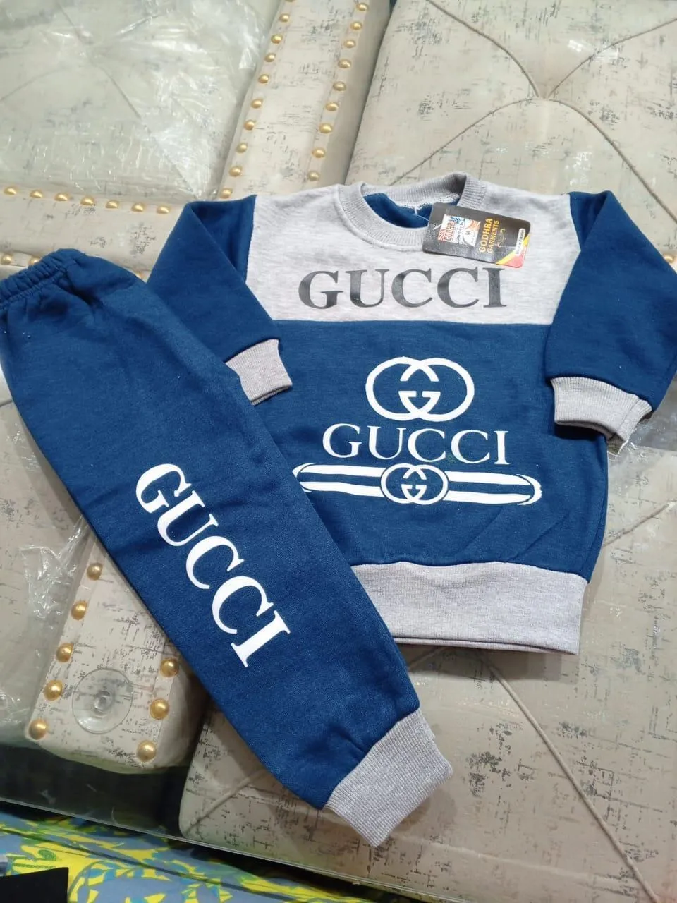 2 Pcs Boy's Cotton Fleece Printed Tracksuit