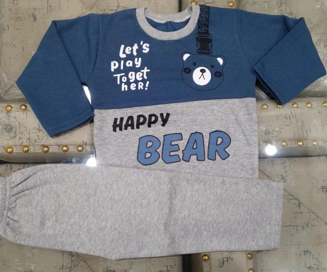 2 Pcs Boy's Fleece Printed Tracksuit