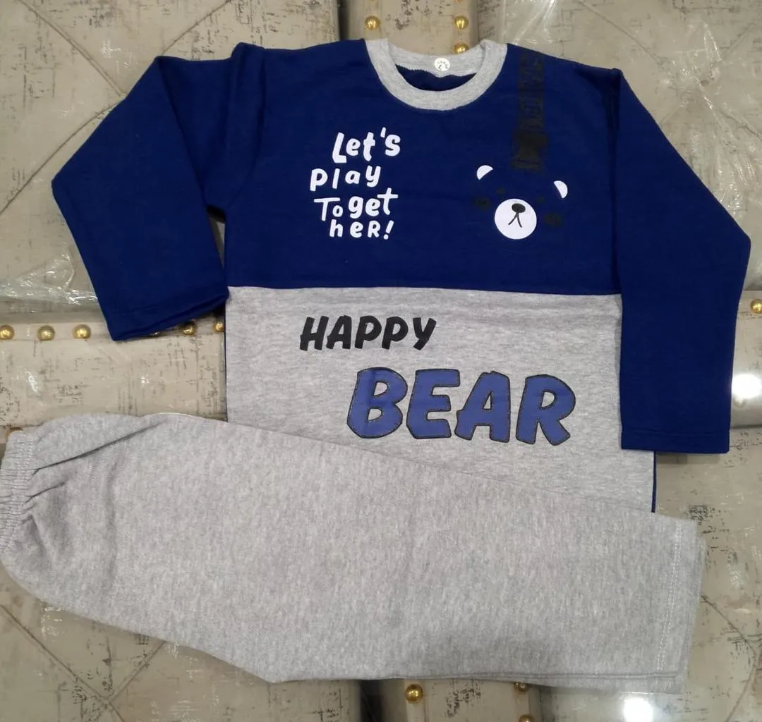 2 Pcs Boy's Fleece Printed Tracksuit