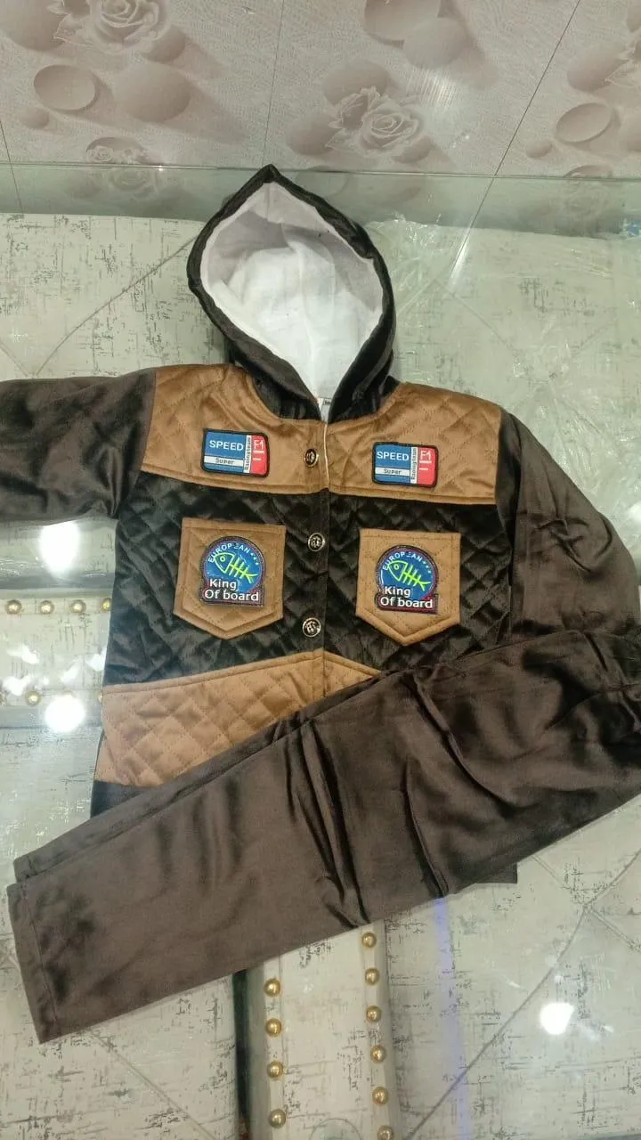  Boy's Velvet Hoodie Tracksuit  Premium Quality
