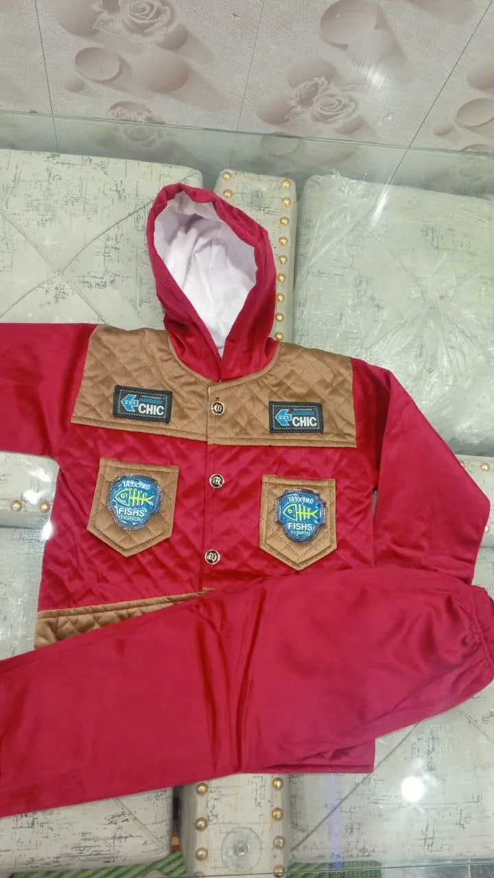  Boy's Velvet Hoodie Tracksuit  Premium Quality