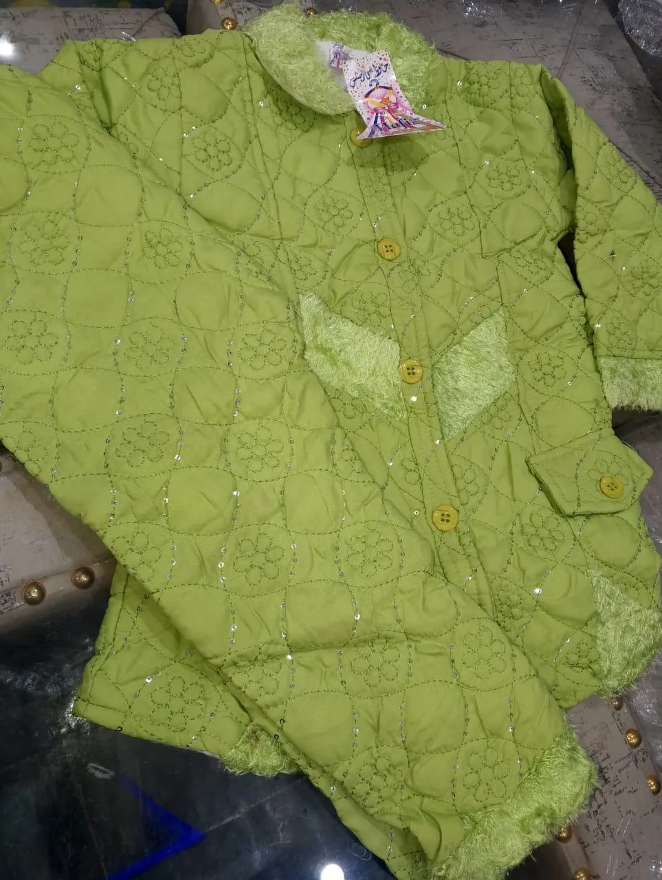 2 Pcs Girl's Fleece Plain Shirt And Trouser Suit