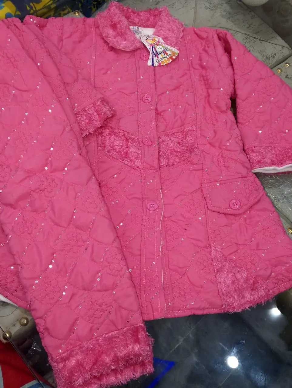 2 Pcs Girl's Fleece Plain Shirt And Trouser Suit