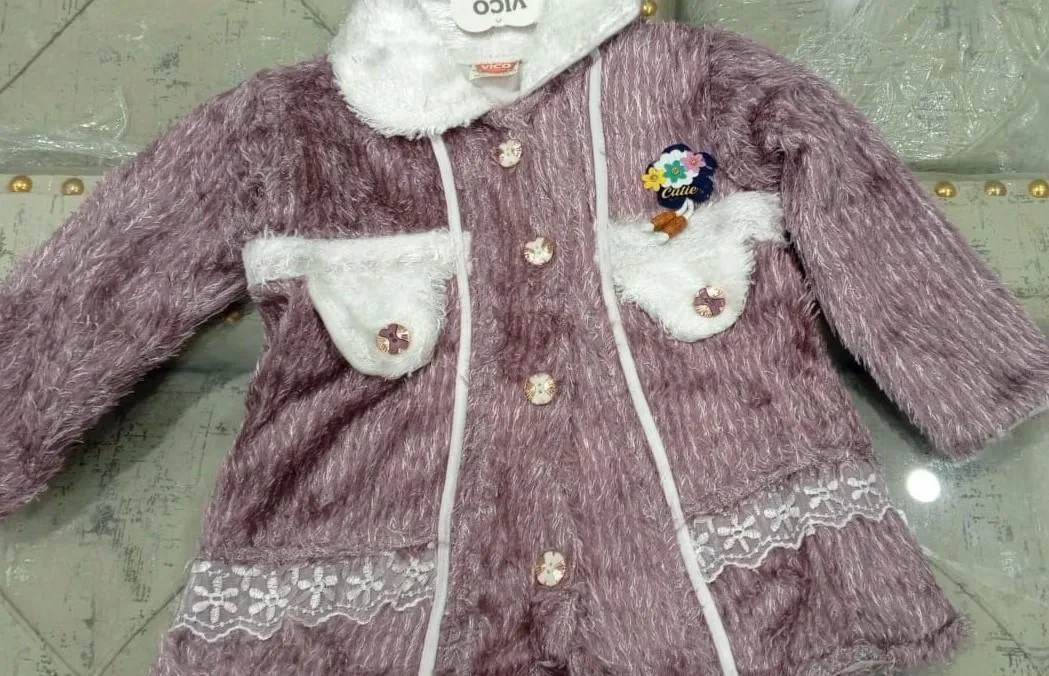 2 Pcs Girl's Fleece Textured Shirt & Trouser Suit – Premium Winter Outfit for Girls