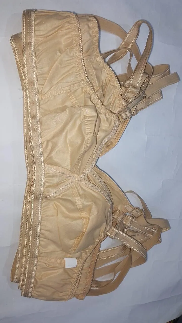 Cotton Bra for Women and Girls - good Quality, Soft and Comfortable, Skin Color, Triple Hook