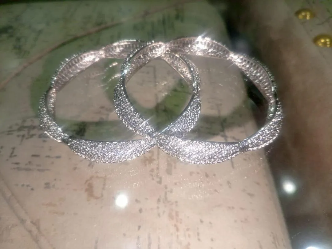 2 Pcs Kara Bangle –  Silver Color