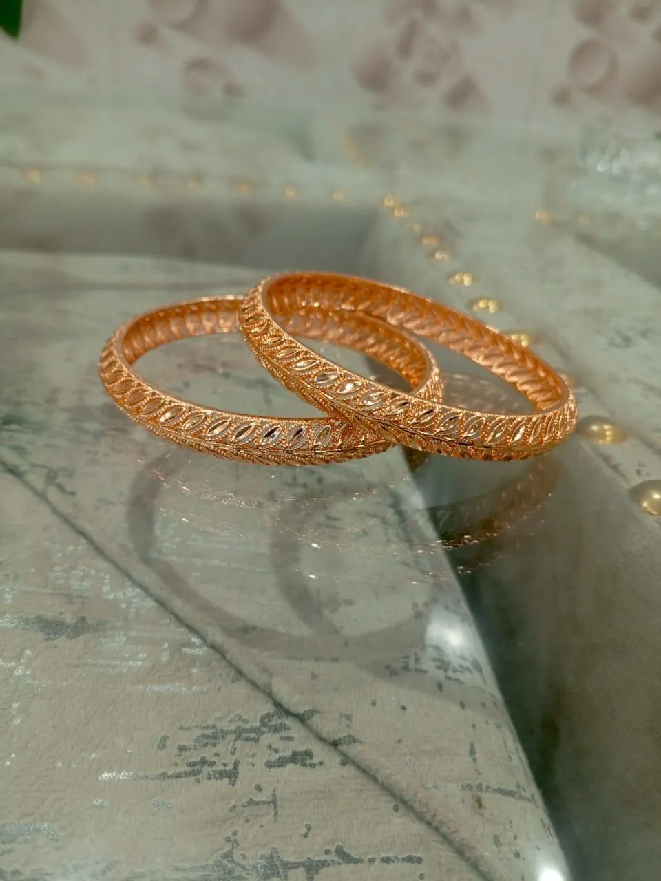 2 Pcs Gold Plated Kara Bangle