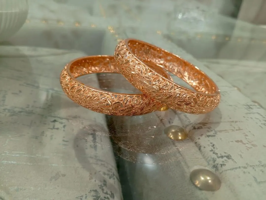 2 Pcs Gold Plated Kara Bangle