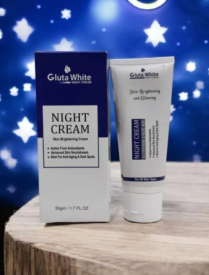 Gluta White Night Cream for All Skin Types 50gm  Markaz