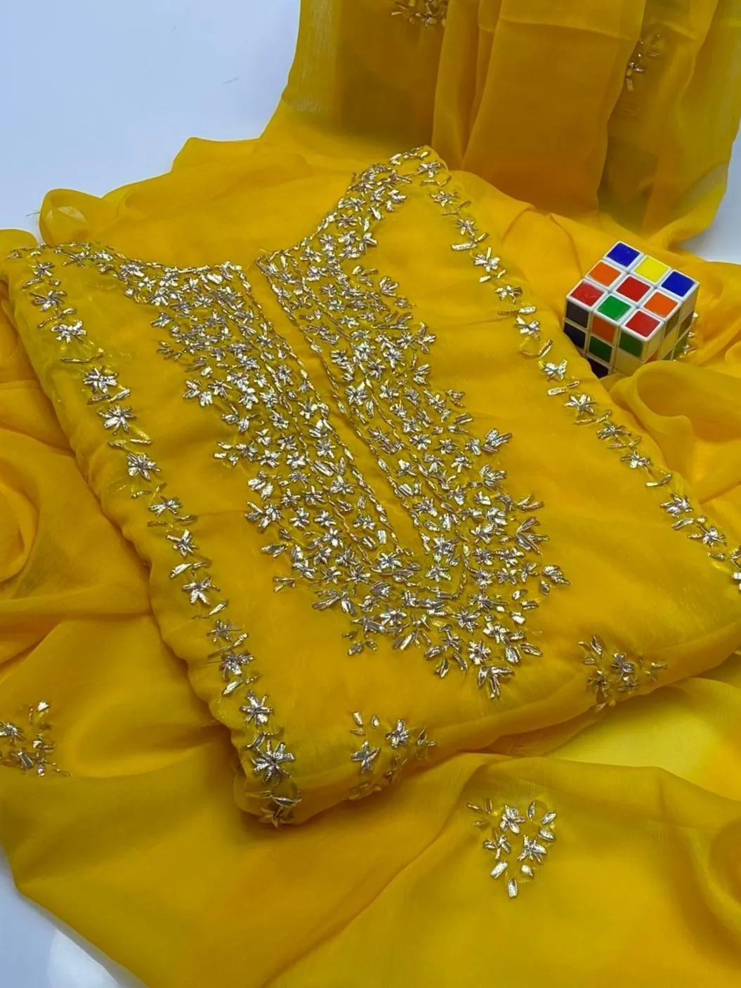 2 Pcs Women's Unstitched Hand Work Suit