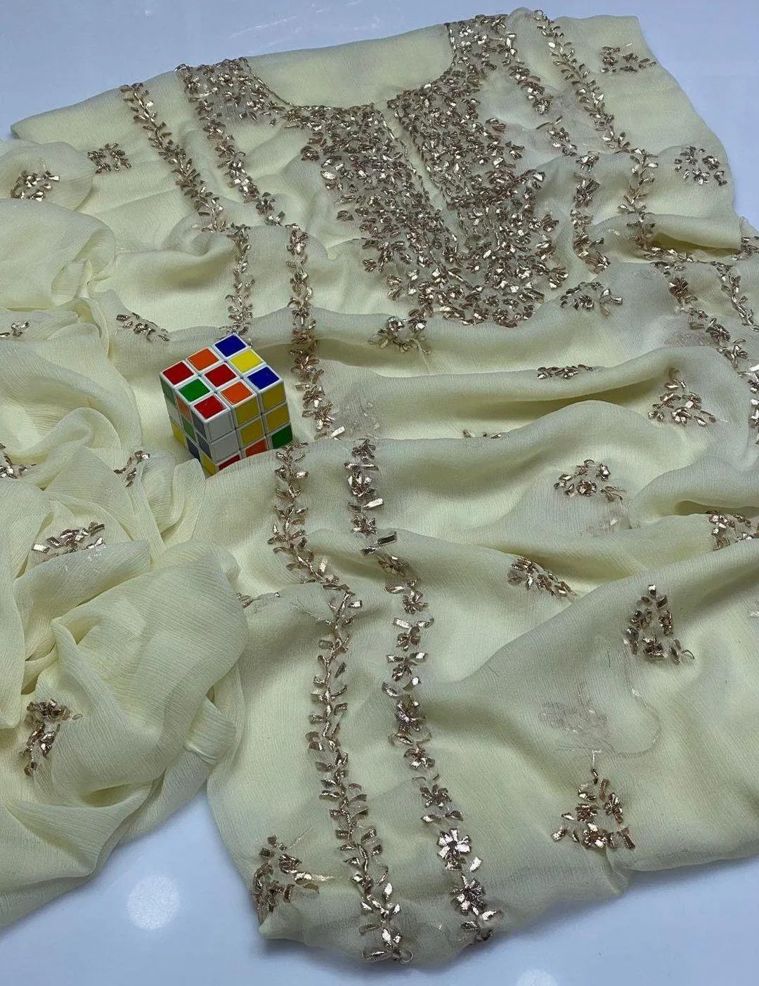 2 Pcs Women's Unstitched Hand Work Suit