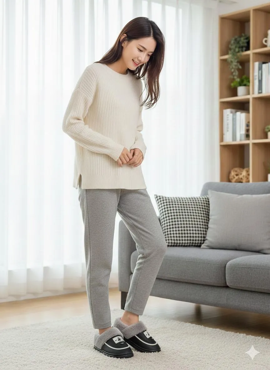 Women's PU Leather Casual Slippers