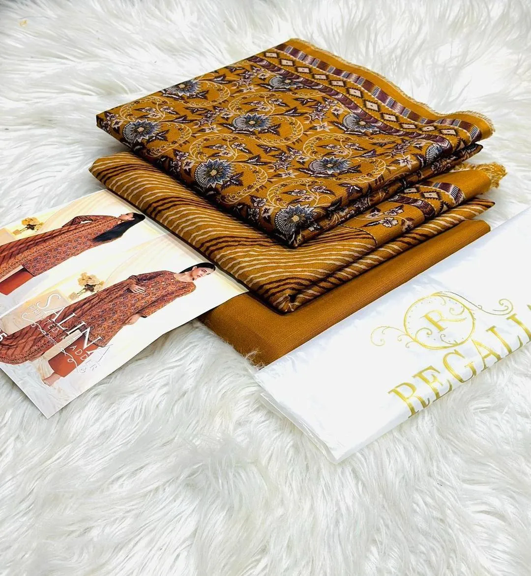 3 Pcs Women's Unstitched Printed Suit