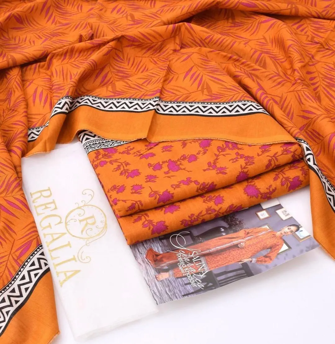 3 Pcs Women's Unstitched Printed Suit