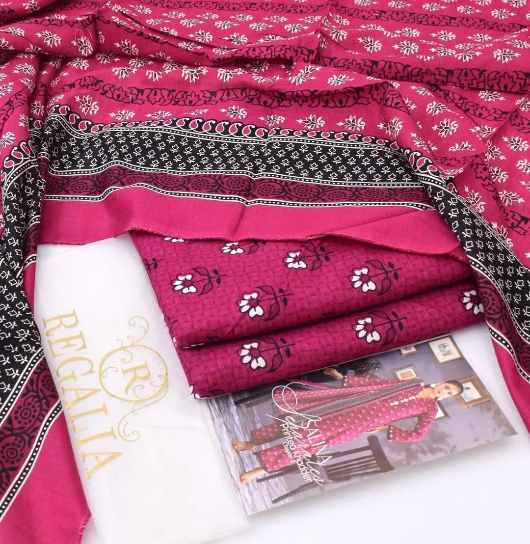 3 Pcs Women's Unstitched Printed Suit