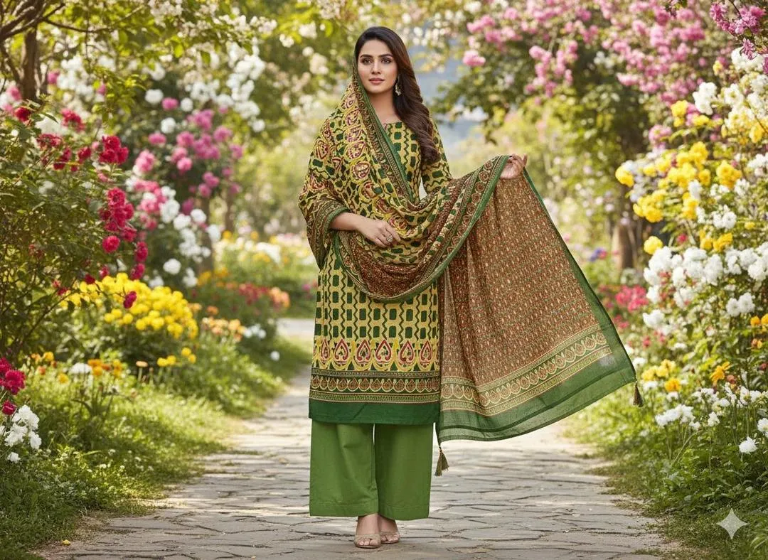 3 Pcs Women's Unstitched Printed Suit