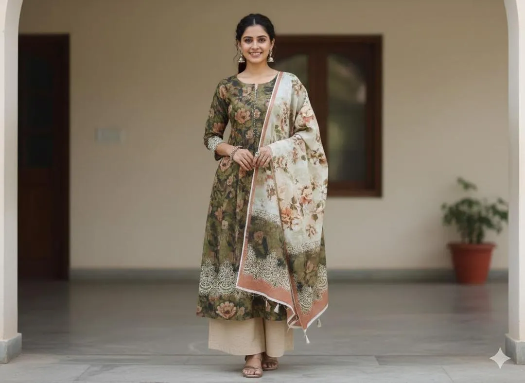 3 Pcs Women's Unstitched Printed Suit