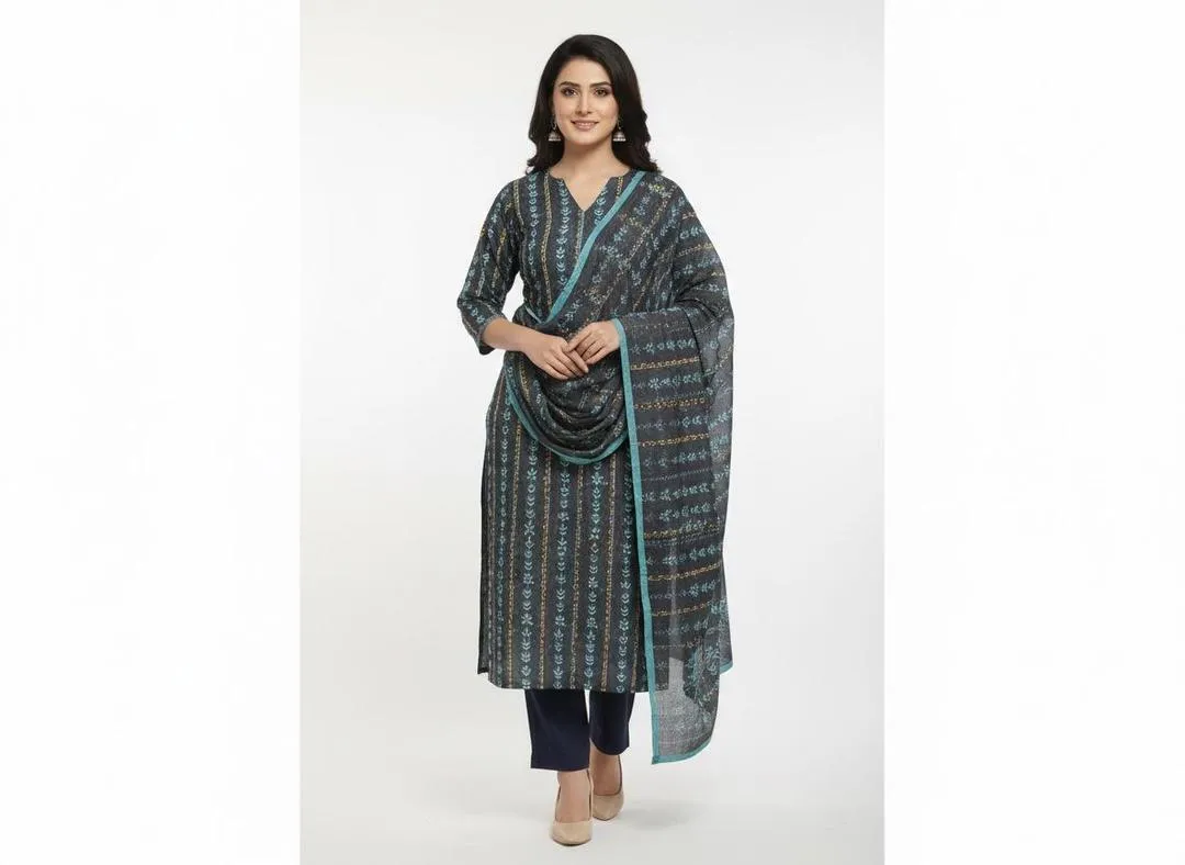 3 Pcs Women's Unstitched Embroidered Suit