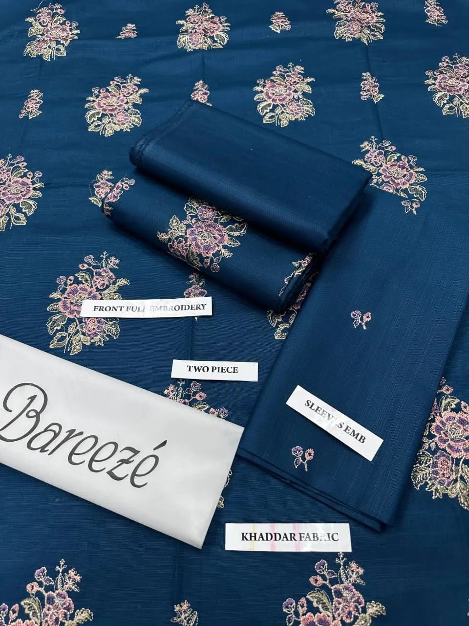 2 Pcs Women's Unstitched Embroidered Suit