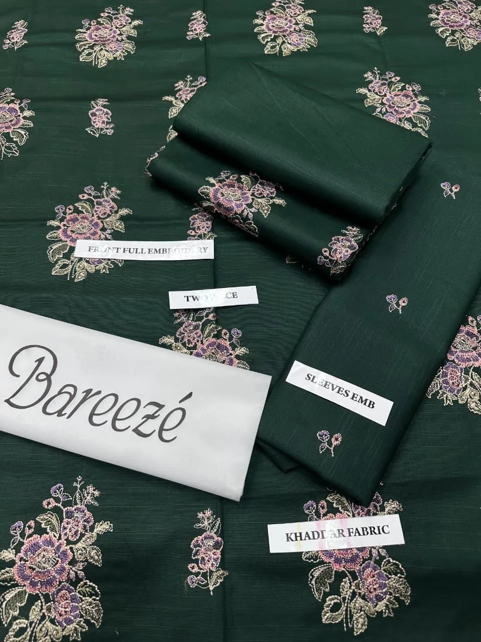 2 Pcs Women's Unstitched Embroidered Suit