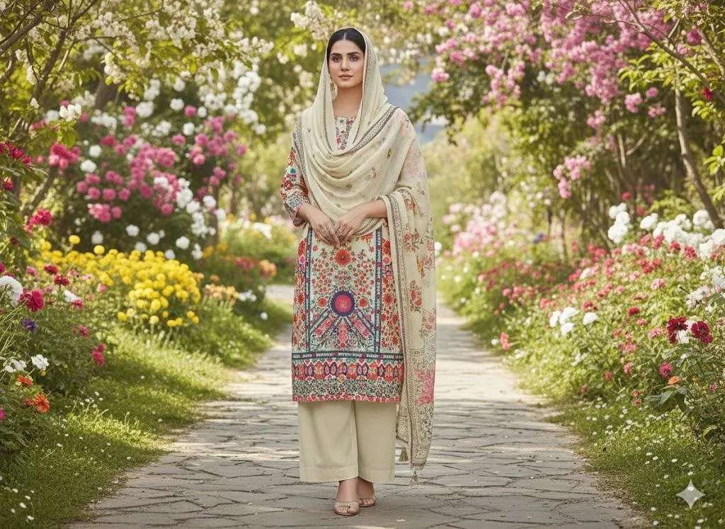 2 Pcs Women's Unstitched Embroidered Suit