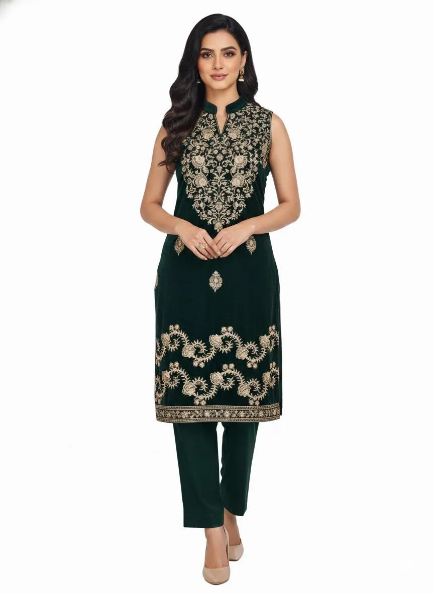 2 Pcs Women's Unstitched Embroidered Suit