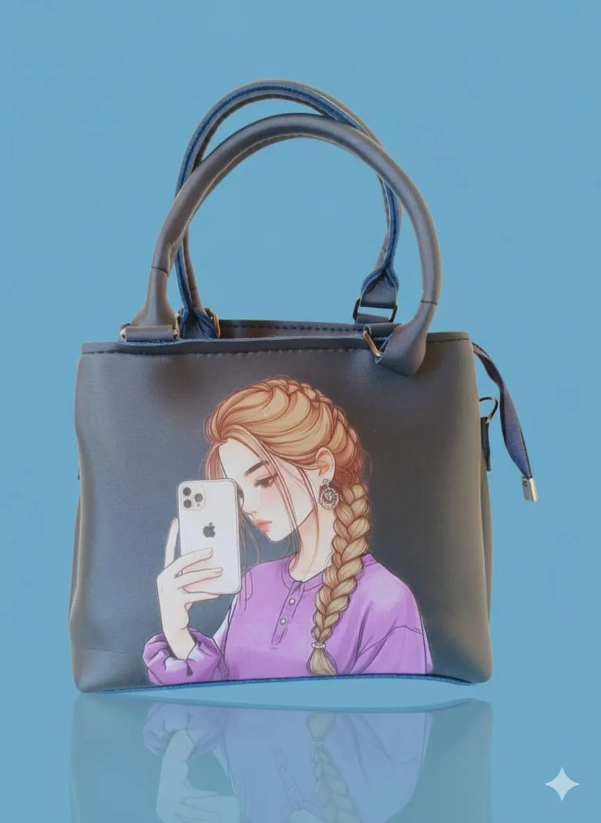 Girl's PU Leather Printed Shoulder Bag