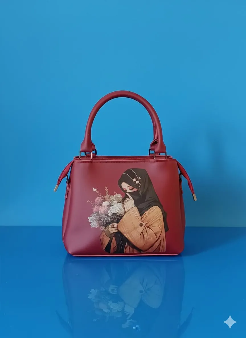 Trendy Maroon PU Leather Hand Bag for Girls - 1 Pc