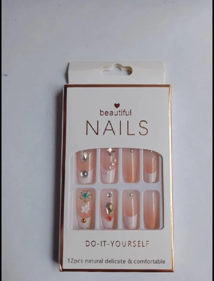 Fake Nails Set Fancy Korean Style for Girls & Kids