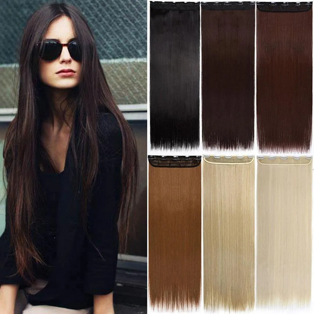 New 28 inches long Hair Extension with 5 clips - Natural Hair Look