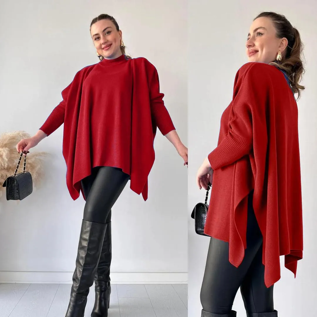 Women's Fleece Poncho Cape Shawl - 1 Pcs in Multiple Colors