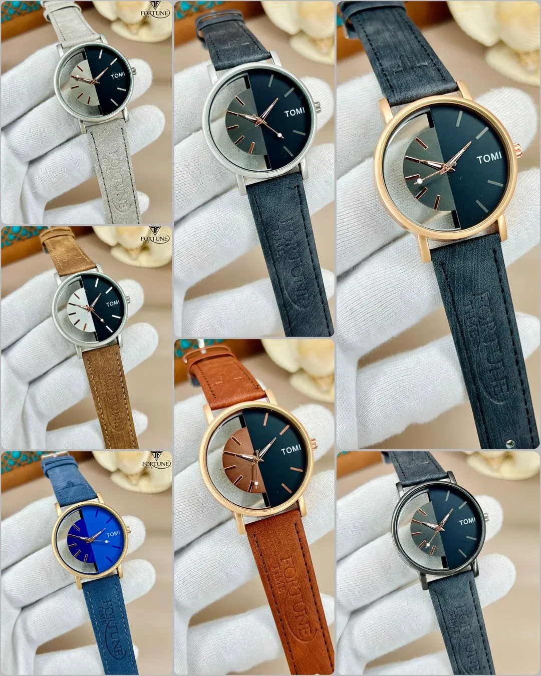 Fancy Strap Watch - Luxury Wristwatch Strap Quartz Watch - Random Multicolor -Without Box - Art# M247-Tom Transparent-StWTransW9003200-WoBox-0014
