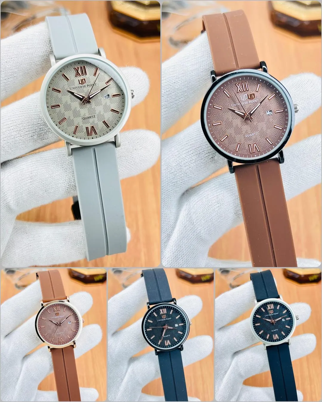 Men's Modern Stylish Magnet Strap Lock Watch with Date Working - With Box - Random Design Dial and Color- Art # M247 -UP-MagLock900550k-WBox-0037