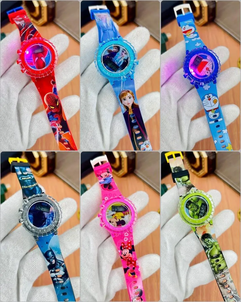 Kid's Spinner Watch with Music and Light best for Girls and Boys s - Random Multicolor & Multi character - Art # M247 -Spin9003400k-0038