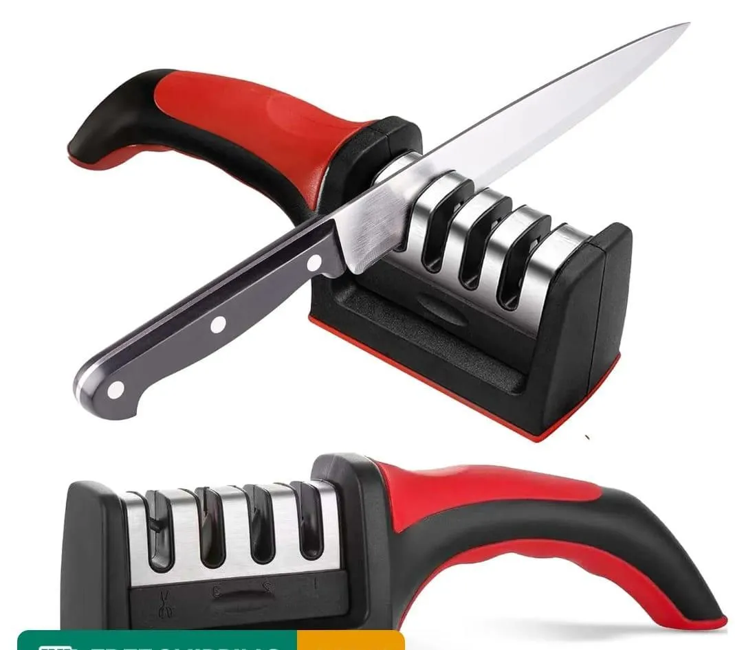 Multicolor Stainless Steel Knife Sharpener - 1 Pc with Versatile Design
