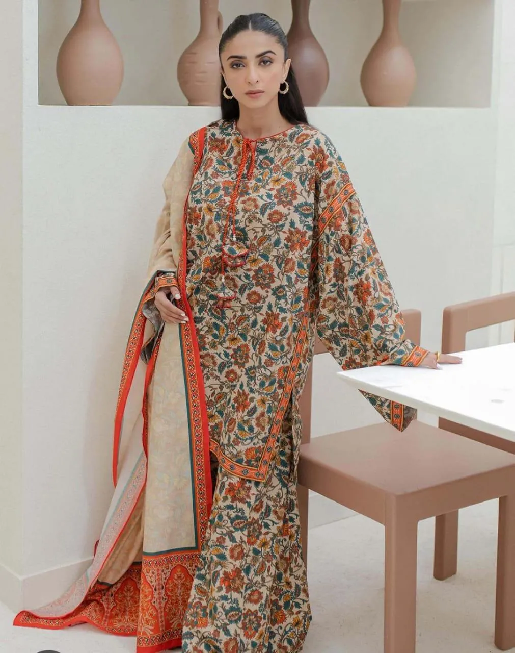 3 Pcs Women's Unstitched Printed Suit