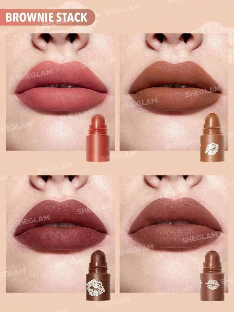 Sheglam 4-in-1 Matte Lip Stacks Brown
