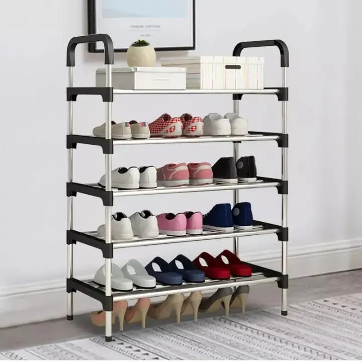 4 Layer Shoe Rack Multifunctional Book Rack Accessories Rack for Home and Office Durable Non Breakable Shoe Organizer Stainless Steel Layer Shoe Rack Easy Assembly