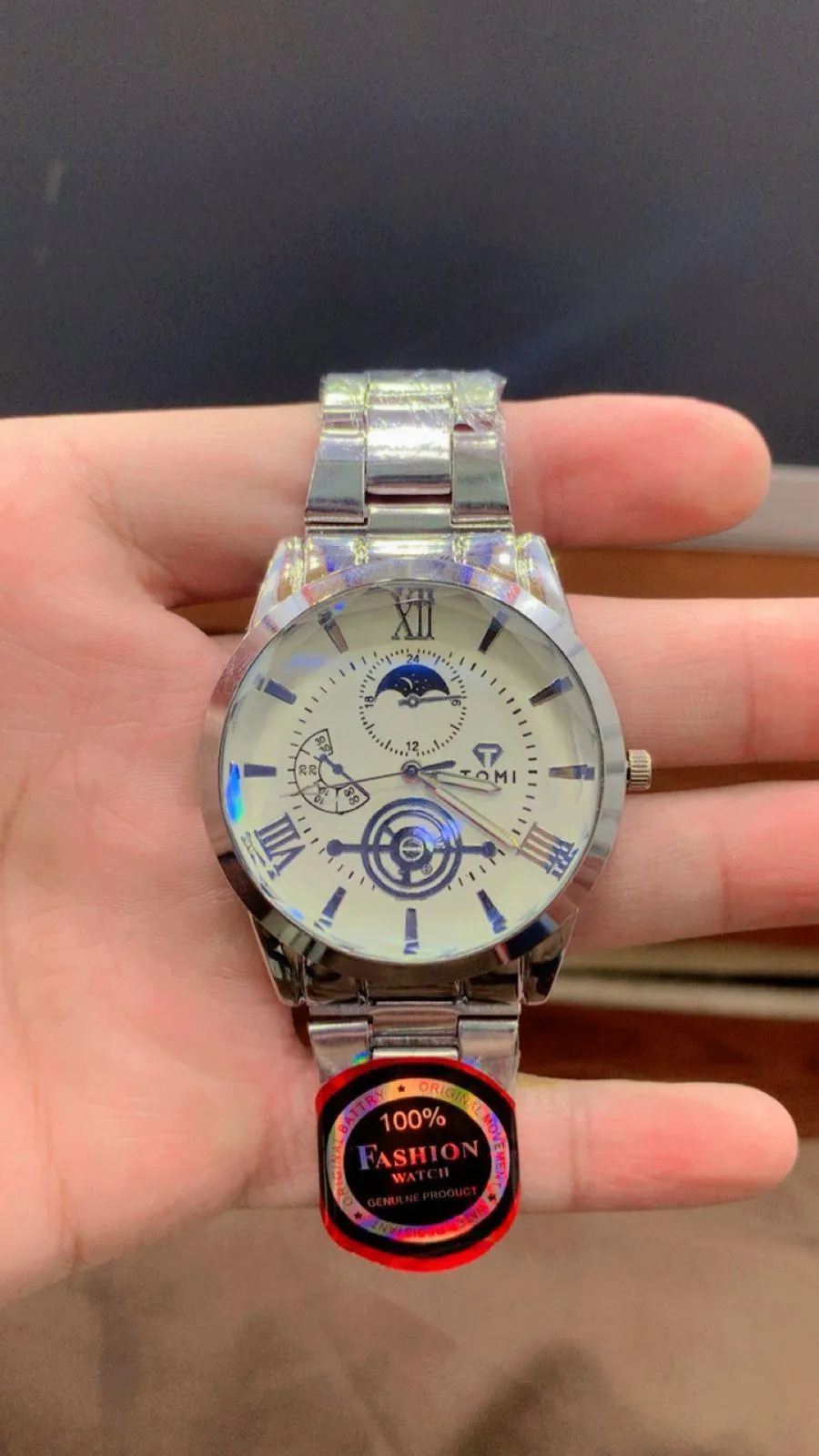 Men's & Unisex Round Stainless Steel Watch - 1 Pcs with Skin Friendly Strap & Smooth Crown Control