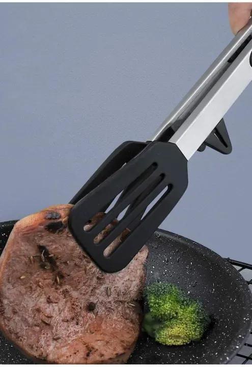 Multicolor Stainless Steel Tongs - 1 Pc with Easy Grip and Versatile Style