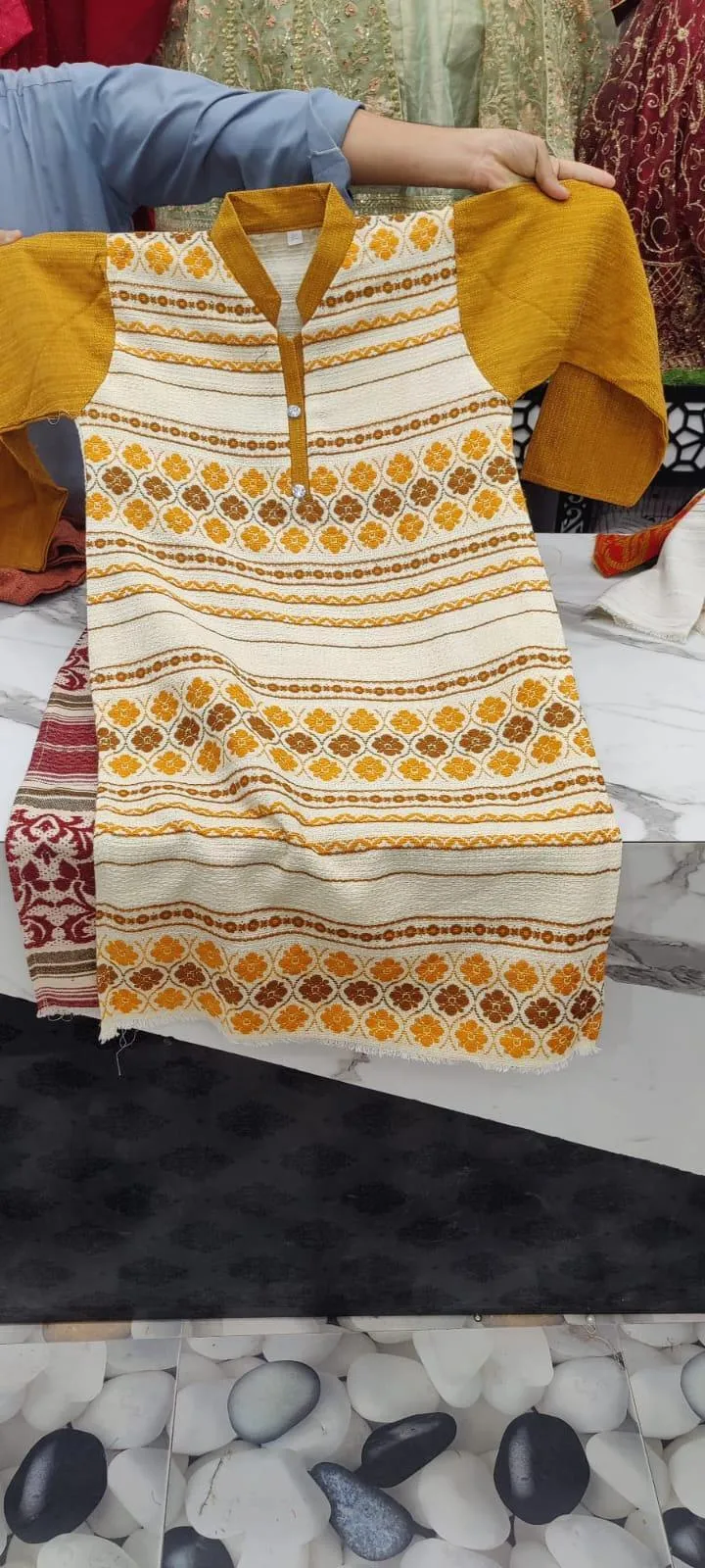 1 Pc Women's Stitched Pashmina Printed Kurta