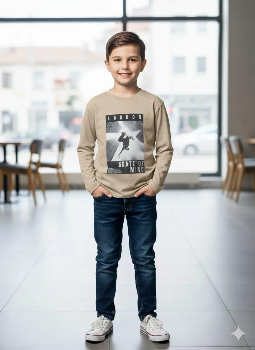 1 Pc Boy's Stitched Jersey Printed Sweatshirt