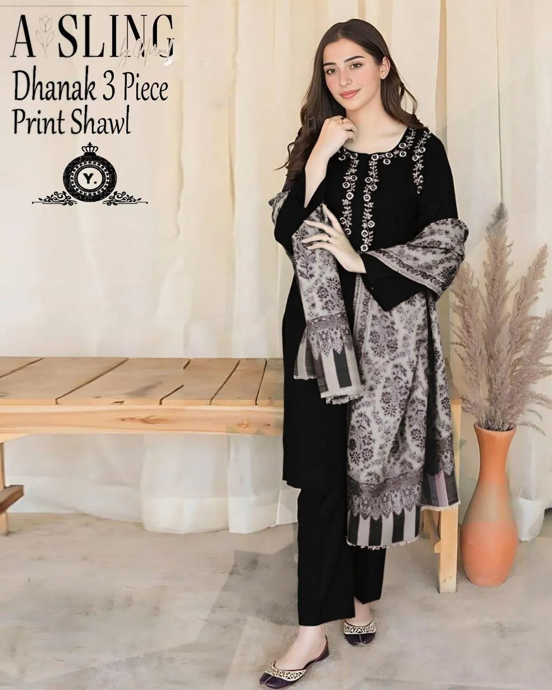 ASLING DYOT Most Hit Articles 3 Pcs Unstitched Embroidered Suit