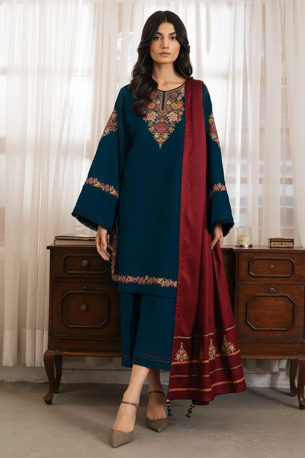 JAZMIN MOST HIT 3 Pcs Unstitched Embroidered Suit
