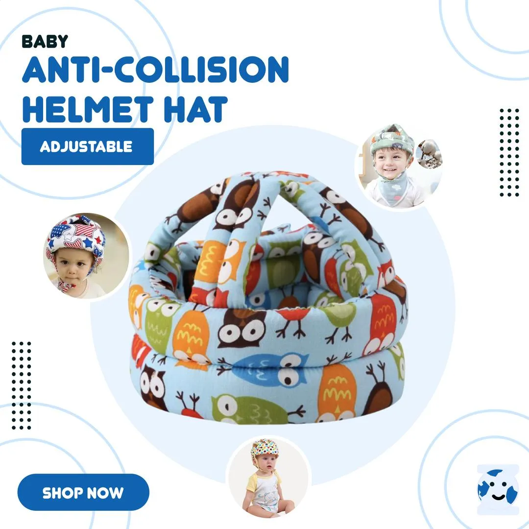 Baby Crawling Walking Safety Helmet | Child Head Protection Cap, Toddler Children Kids Bumper Protect Cushion Breathable Anti-Fall Safety Kid Caps