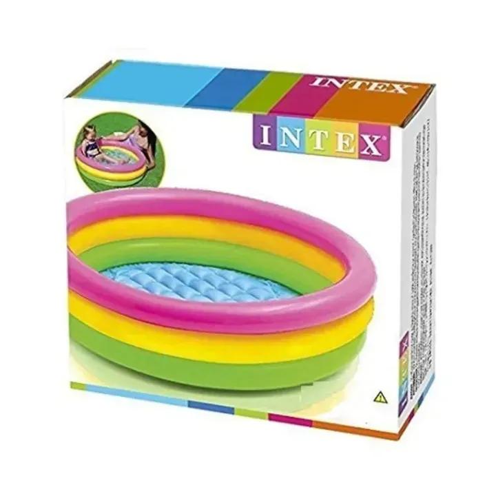Fun Multicolor Plastic Swimming Pool for Kids - 1 Pc Pack