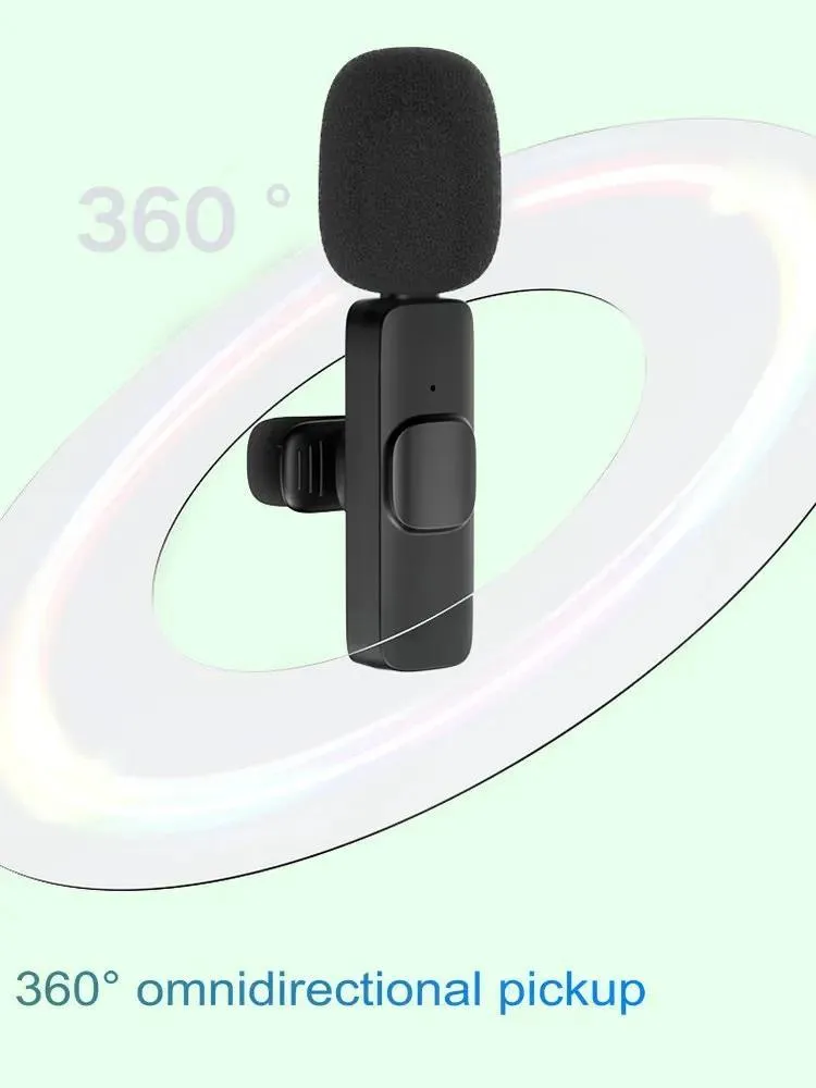 K8 Single Wireless Microphone - Type-C + iPhone Receiver | Clip-On Lavalier Mic