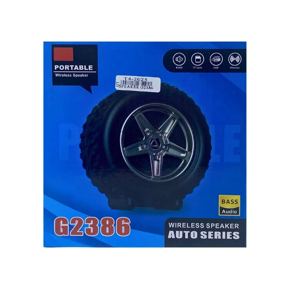 G2386 Portable Wireless Speaker - Auto series bass audio with unique tire design